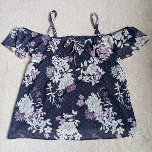 Torrid Clip Dot Cold Shoulder Top Size 2x